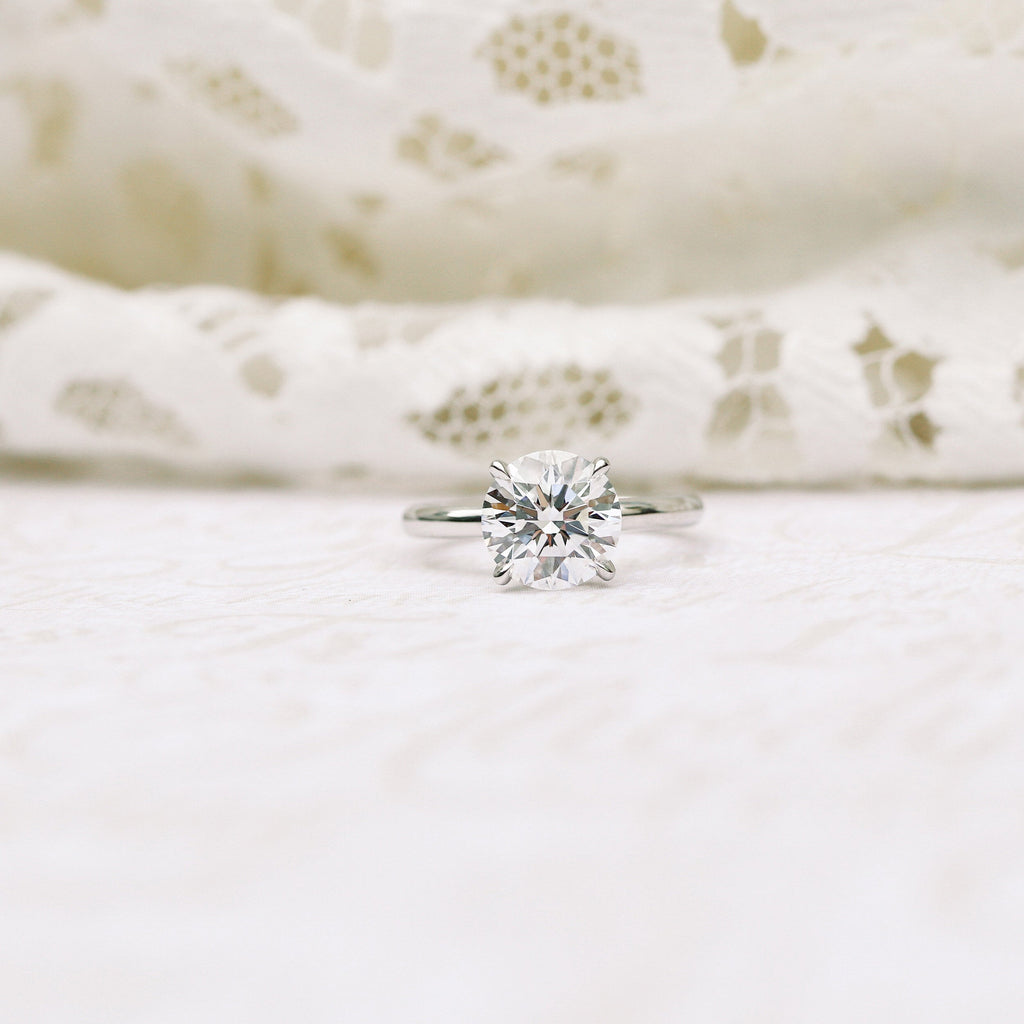 1.75 CT Round Brilliant Cut Moissanite Solitaire Engagement Ring