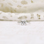 1.75 CT Round Brilliant Cut Moissanite Solitaire Engagement Ring