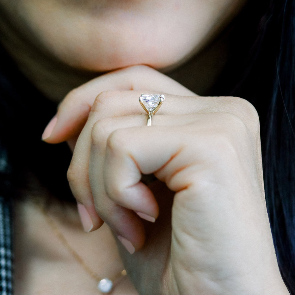 2.75 CT Cushion Cut Moissanite Solitaire Engagement Ring