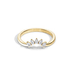 0.25 TCW Pear Moissanite Crown Wedding Band