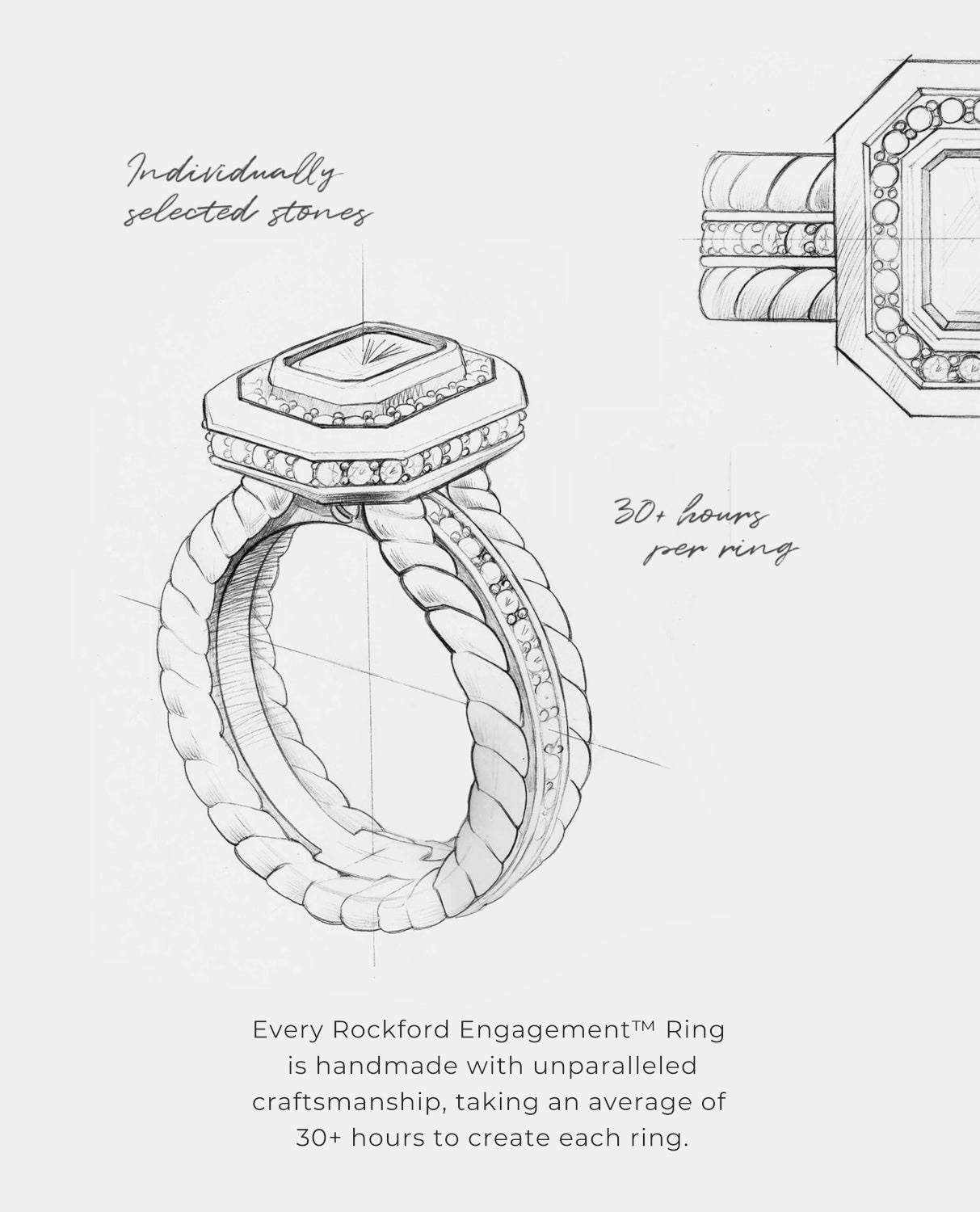 ROPES Emerald Cut Diamond Gold Engagement Ring