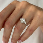 2.0 CT Pear Cut Moissanite Five Stone Style Engagement Ring
