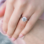 2.75 CT Round Brilliant Cut Moissanite Solitaire Engagement Ring