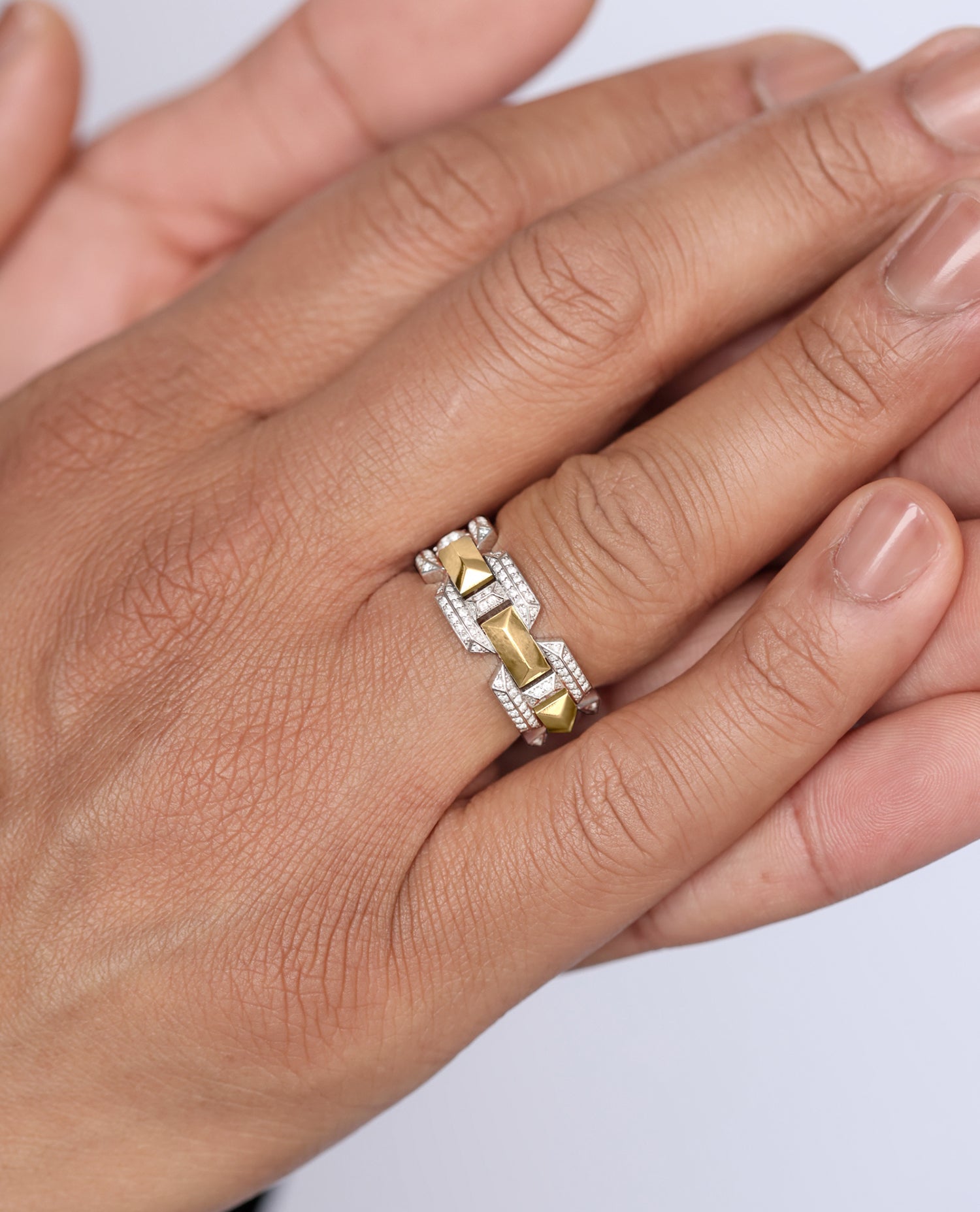 BRIGGS EDGE Two-Tone Gold Ring with 0.75ct Diamonds