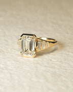 1.0 -3.0 CT Emerald ⁠Cut Lab Grown Diamond Seven Stone Engagement Ring