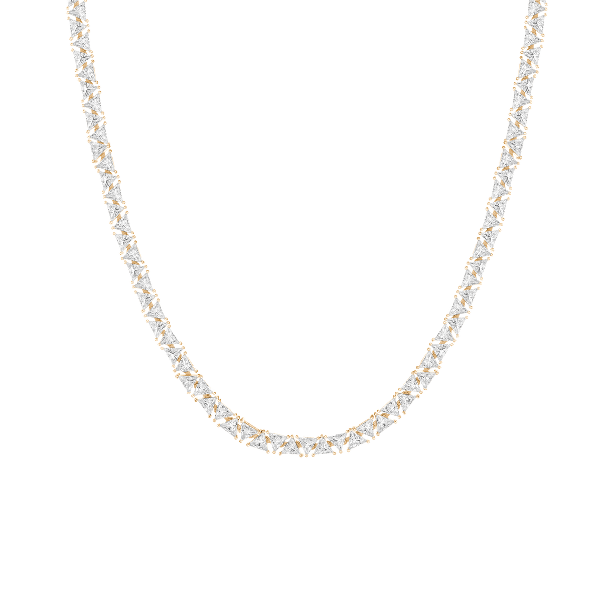 Trillion Cut Moissanite Diamond Tennis Necklace