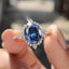 Royal Blue Oval Milgrain Engagement Ring