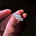 1.20 CT Round Cut Moissanite Three Stone Engagement Ring