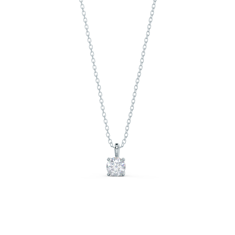 0.50-1.0ct Round Brilliant Cut Moissanite Solitaire Necklace