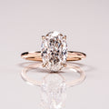 4.0 CT Oval Moissanite Hidden Halo Setting Engagement Ring