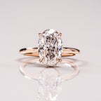 4.0 CT Oval Moissanite Hidden Halo Setting Engagement Ring