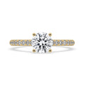 Round Diamond Pave Band Engagement Ring