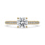 Round Diamond Pave Band Engagement Ring