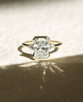 2.0-3.0 CT Radiant Cut Lab Grown Diamond Half Bezel  Engagement Ring