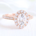 1.50 CT Oval Cut Moissanite Halo Style Engagement Ring