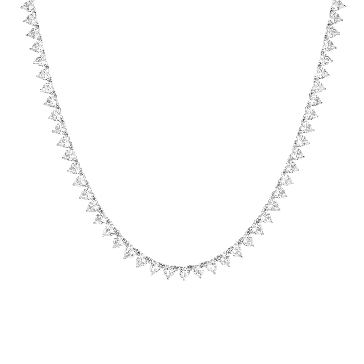 Heart Cut Moissanite Diamond Tennis Necklace