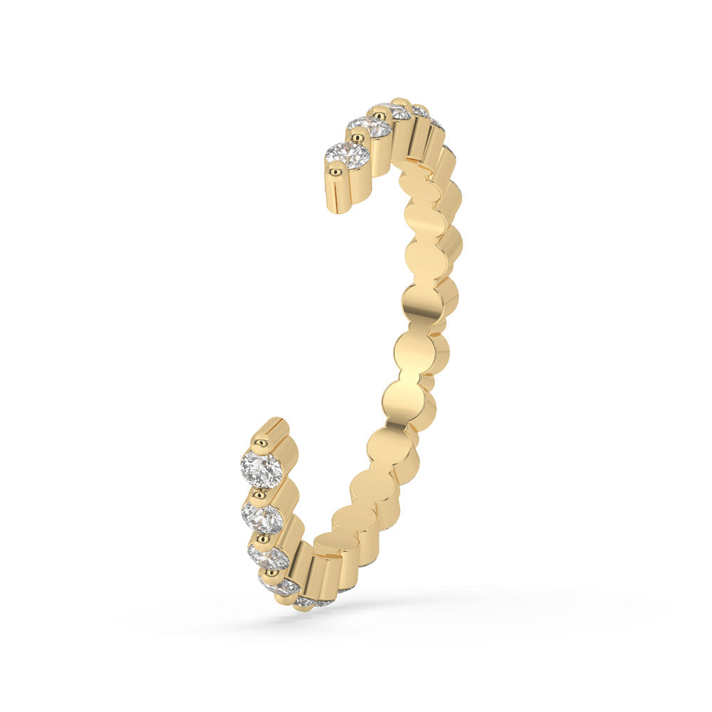 Open Gap Wedding Band - Round Diamond