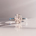 1.50 CT Elongated Cushion Cut Moissanite Hidden Halo Engagement Ring
