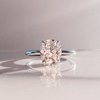 1.50 CT Elongated Cushion Cut Moissanite Hidden Halo Engagement Ring