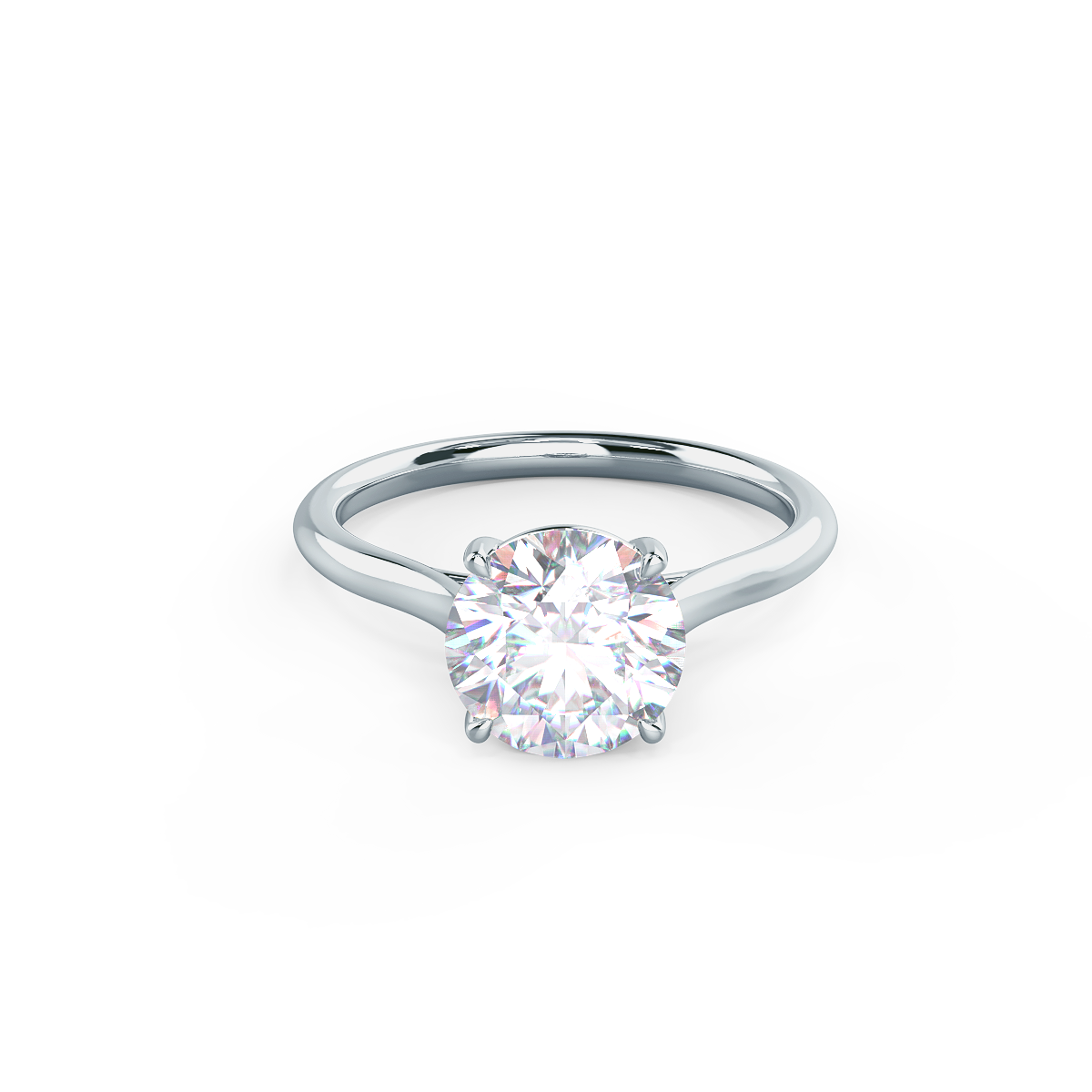 2.75 CT Round Brilliant Cut Moissanite Solitaire Engagement Ring