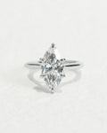 2.0 -4.0 CT Marquise ⁠Cut Lab Grown Diamond Solitaire Engagement Ring