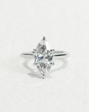 2.0 -4.0 CT Marquise ⁠Cut Lab Grown Diamond Solitaire Engagement Ring