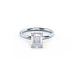 2.75 CT Emerald Cut Moissanite Solitaire Engagement Ring