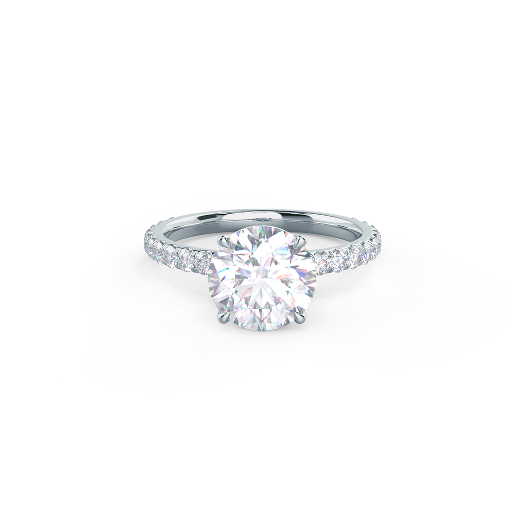 1.50 CT Round Cut Moissanite Pave Setting Engagement Ring
