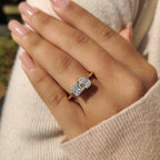 Pear And Princess Cut 2 Stone Diamond Ring