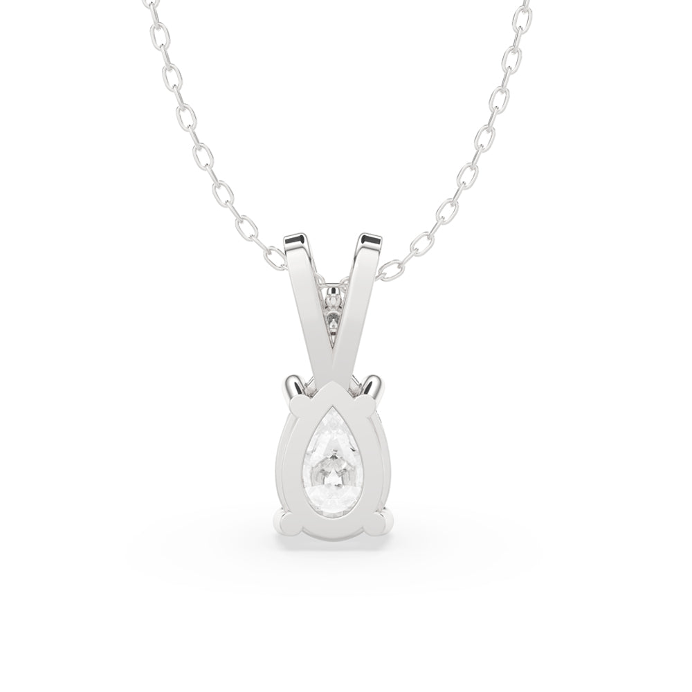 Pear Shaped Diamond Pendant - White Gold Secondary image