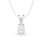 Pear Shaped Diamond Pendant - White Gold