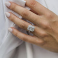 3.70 CT Radiant Cut Moissanite Pave Setting Engagement Ring