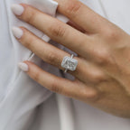 3.70 CT Radiant Cut Moissanite Pave Setting Engagement Ring