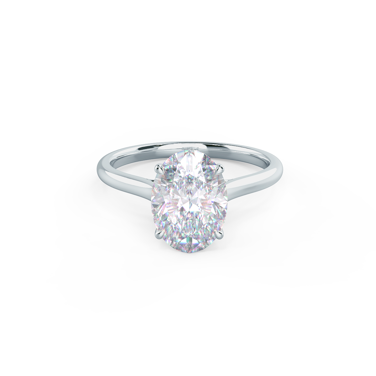 2.50 CT Oval Moissanite Solitaire Engagement Ring