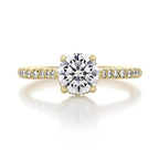 1.0CT Round Cut Hidden Halo Pave Style Moissanite Engagement Ring