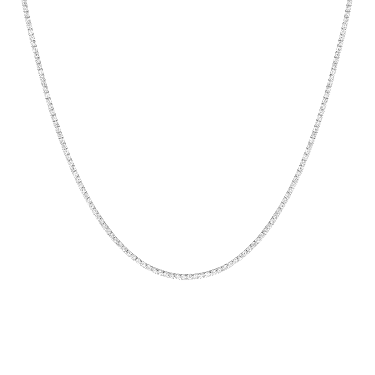 Round Cut Moissanite Diamond Tennis Necklace