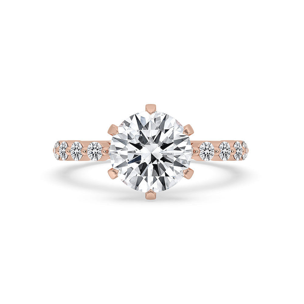 Round Cut Diamond Engagement Ring In Rose Gold Main image
