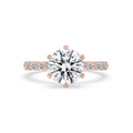 Round Cut Diamond Engagement Ring In Rose Gold