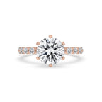 Round Cut Diamond Engagement Ring In Rose Gold