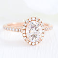 1.50 CT Oval Cut Halo Style Moissanite Engagement Ring