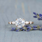 1.50 CT Round Cut Moissanite Pave Setting Engagement Ring