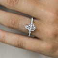 1.10 - 3.10 Pear Moissanite Hidden Halo & Pave Setting Engagement Ring