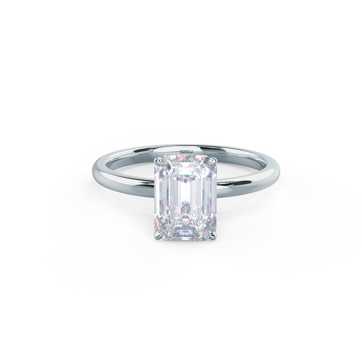 2.75 CT Emerald Cut Moissanite Solitaire Engagement Ring