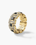 LA PAZ Gold Ring with 4.70ct Black & White Diamonds