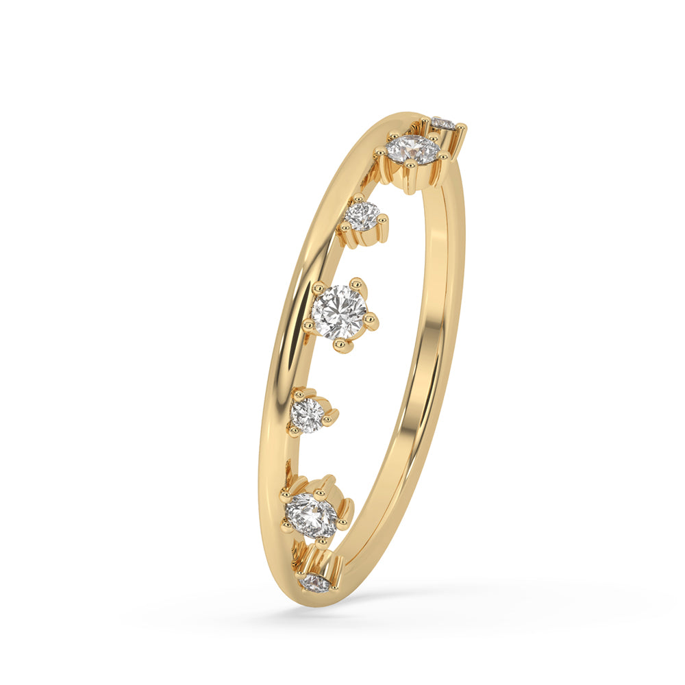 Antique Diamond Wedding Band - Round Diamonds