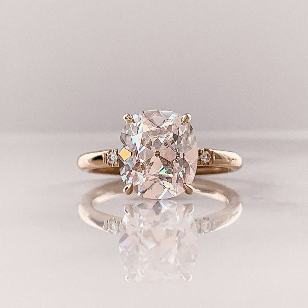 1.50 CT Cushion Cut Solitaire Style Moissanite Engagement Ring