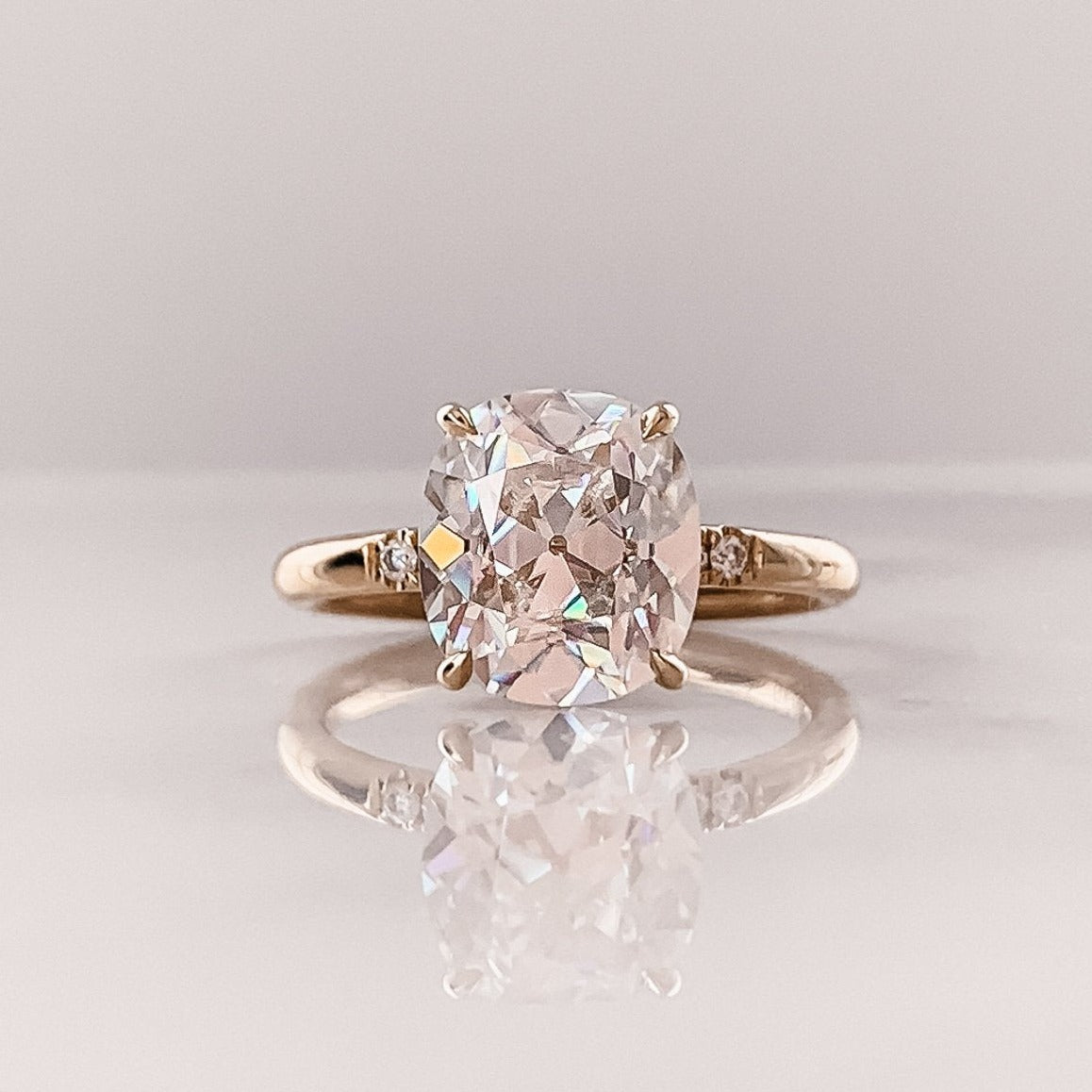 1.50 CT Cushion Cut Solitaire Style Moissanite Engagement Ring
