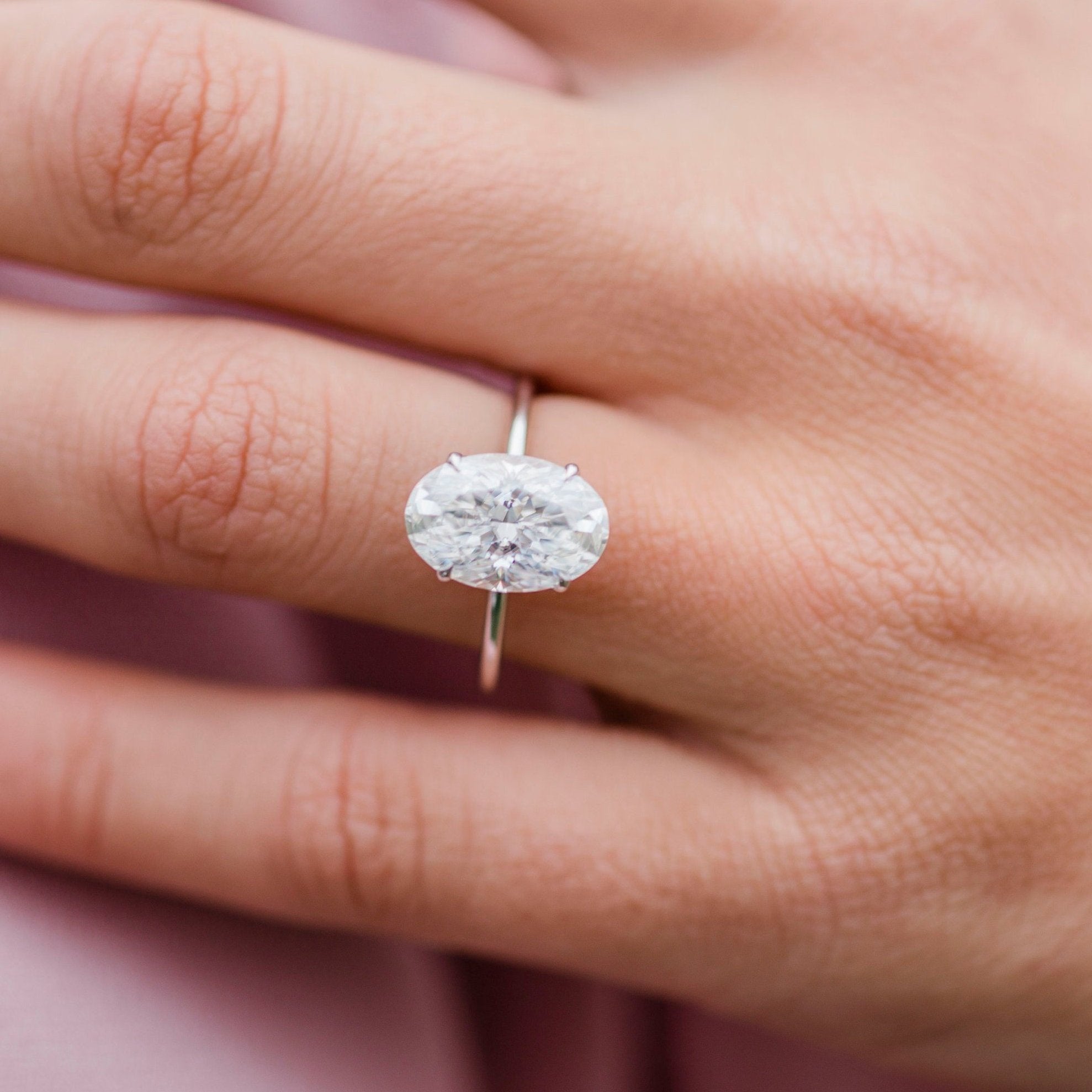 4.0 CT Oval Cut Moissanite Solitaire Engagement Ring Main image