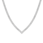 Round Cut Moissanite Diamond Tennis Necklace