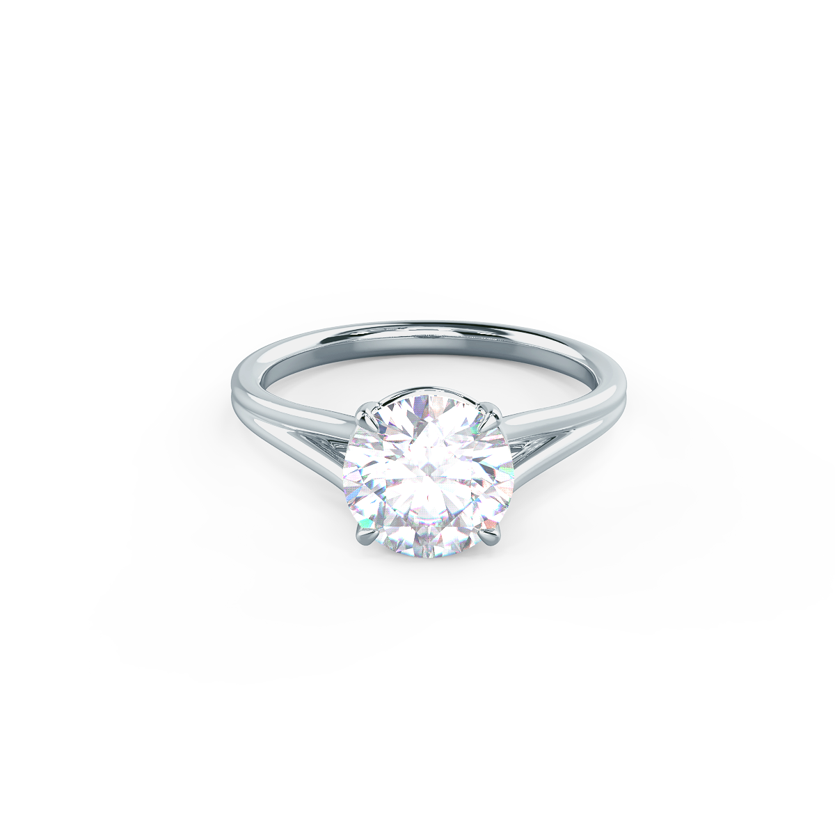 1.50 CT Round Moissanite Solitaire Style Engagement Ring